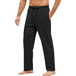 COOFANDY Men's Yoga Pants Casual Elastic Waist Drawstring Jogger Sweatpants Open Bottom Lounge Pants - 1 of 4