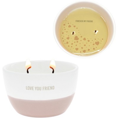 Pavilion Gift Company - Love You Friend - 11 oz - 100% Soy Wax Reveal Double Wick Candle Scent: Tranquility - Flame Candles