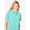 Woman Within Plus Size Short-Sleeve Cotton Campshirt - 4 of 4