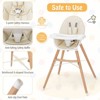Infans Baby High Chair Wooden Feeding Chair w/ 4-Gear Tray & Removable Cushion - 2 of 4