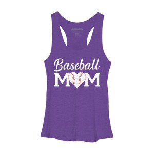 Women's Design By Humans Baseball Mom Heart By shirtpublic Racerback Tank Top - 1 of 2