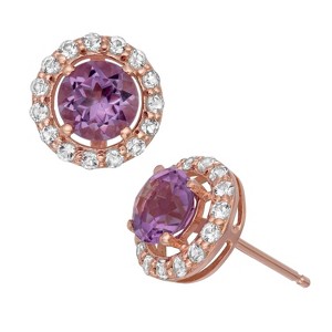 Designs By Gioelli 14K Rose Gold Over Sterling Silver Amethyst Stud Earrings - 1 of 2