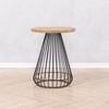 MH London Melody  20" Solid Wood and Black Metal Frame with Round Top End Table - 4 of 4