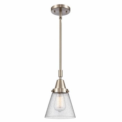 Cone - 1 Light Stem Hung Mini Pendant In Industrial Style-9.13 Inches Tall and 6 Inches Wide