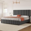 Queen Linen Upholstered Platform Bed Frame with 4 Storage Drawers, Adjustable Headboard - 3 of 4