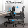 Infurnic Task and Office Chairs, Office Chair with Adjustable Lumbar Support and Armrests, for Home and Office, Black, 25.59"*25"*40" - 3 of 4