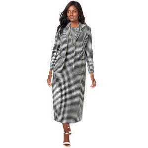 Jessica London Women's Plus Size 2-Piece Stretch Crepe Single-Breasted Maxi Jacket Dress - 1 of 4