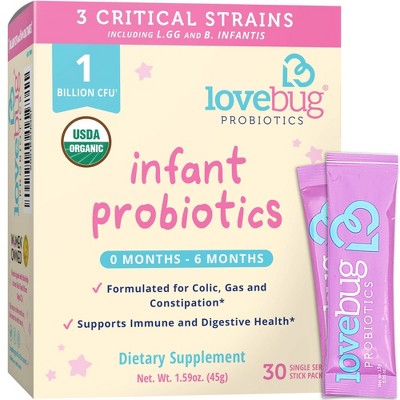 LoveBug Probiotics USDA Organic Probiotic - 0 - 6 Months - 30 Packets
