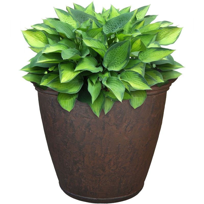 Sunnydaze Indoor/Outdoor Patio, Garden, or Porch Weather-Resistant Double-Walled Anjelica Flower Pot Planter - 16" - Rust Finish, 5 of 8