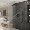 CASAINC 6-Spray 12 Inches LED Thermostatic Dual Shower Head Ceiling Mount Fixed and Handheld Shower Head 2.5 GPM - 2 of 4
