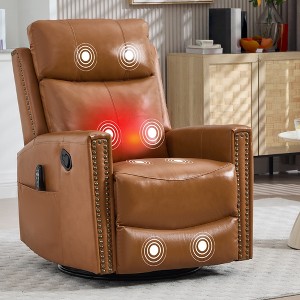 FONTOI Accent Chair, Classic Recliner Chair with Rocker and Swivel, Lazy Chair with Comfortable Arms and Back, Orange, 37.5"*41.6"*30.6" - 1 of 4