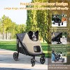 Itopfox One-Click Folding Pet Stroller for Large Dogs, 4-Wheel Jogger with Storage Pocket, Suitable for Pets Up to 110LBS, Beige & Grey - 2 of 4