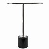 HomeRoots 22" Smoky Black and Silver Aluminum Glass and Marble Pedestal End Table - 4 of 4