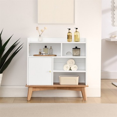 31.5" Buffet Sideboard Cabinet with Storage, Wood Coffee Bar Cabinet, Kitchen Buffet Storage Cabinet, Accent Floor Cabinet for Kitchen Living Room