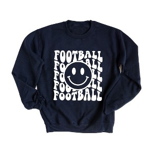 Simply Sage Market Women's Graphic Sweatshirt Football Smiley Face - 1 of 4