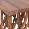 vidaXL Solid Wood Coffee Table - Rustic Style Square Table with Log Legs, Durable Reclaimed Wood and Teak Material - 2 of 4