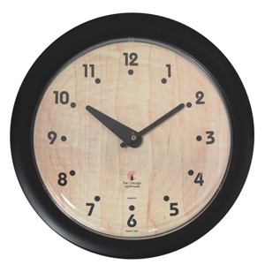 14" x 1.8" Birchwood Bauhaus Traditional Decorative Wall Clock Black Frame - By Chicago Lighthouse: Modern Analog, Indoor Use - 1 of 3