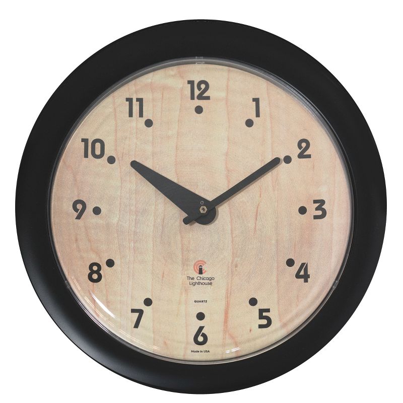 14&#34; x 1.8&#34; Birchwood Bauhaus Traditional Decorative Wall Clock Black Frame - By Chicago Lighthouse, 1 of 5