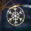 12"H Sullivans Christmas Lighted Snowflake Circle, White, Indoor Christmas Decor - 3 of 4
