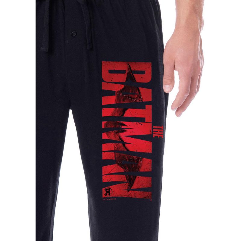 DC Comics Men's The Batman Movie Logo Adult Loungewear Pajama Pants Black, 3 of 4