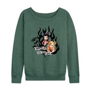 Women's - Bratz - Original Airbrushed Logo Lightweight French Terry Wide Neck Long Sleeve Shirt - 1 of 4