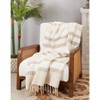 50"x60" Textured Treasures Woven Striped with Fringe Throw Blanket Natural - Saro Lifestyle: Cozy Cotton, Machine Washable - 2 of 2