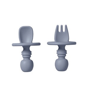 SARO “Nordic” Training Utensil Set: Silicone Ergonomic Spoon & Fork for Baby-Led Weaning & Self-Feeding | Anti-Choke Design - 1 of 3