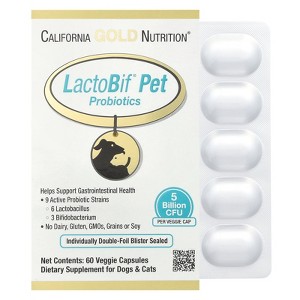 LactoBif Pet Probiotics, 5 Bllion CFU, For Dogs & Cats, 9 Active & Clinically Researched Probiotic Strains, Individually Double-foil Blister Sealed, - 1 of 4