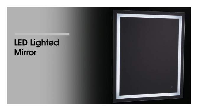 24&#34; Rectangular Frameless Lighted LED Bathroom Mirror with Anti Fog - Tosca, 2 of 6, play video