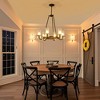 PAKOKULA 24.8 in. 6-Light Black Industrial Wagon Wheel Chandelier with Clear Glass Shades, Farmhouse Modern Fixture for Kitchen Island - 2 of 4
