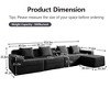 VASIP Modular Boneless Cloud Sofa 4-Seater with Deep Seat Sectional Couch and  Pillows,Corduroy Fabric for Large Living Room,Camel - 2 of 4