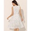 Allegra K Women's Floral Print Summer A-Line Knee Length Sleeveless Pleated Dress - 4 of 4