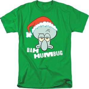 Men's Spongebob Squarepants Christmas Bah Humbug Squidward T-Shirt - 1 of 4