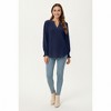 Anna-Kaci Women's Long Sleeve Eyelet Embroidered Top with V-Neckline and Ruffle Cuffs - 4 of 4