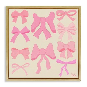 Stupell Industries Trendy Pink Bows Assortment Floating Frame Canvas Art - 1 of 4