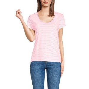 Lands' End Women's Supima Cotton Short Sleeve Scoop Neck Tee - 1 of 4