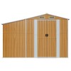 vidaXL Galvanized Steel Garden Shed in Brown - Ample Storage Space for Outdoor Use with Flexible Access and Ventilation - 3 of 4