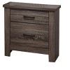 DOMETOUR Natural Finish Striking Wooden Nightstand Bedside Table 2x Drawers Storage bedroom Furniture - 2 of 4