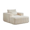 62.5-Inch Corduroy Sofa Lounger with Detachable Footrest - Ready to Use, Plush Sleeper Chair for Indoor Living & Bedroom - 4 of 4