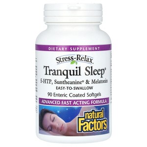 Natural Factors Stress-Relax, Tranquil Sleep, 90 Enteric Coated Softgels - 1 of 3