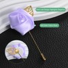 Unique Bargains Wedding Golden Leaf Rose Flower Lapel Pins for Men Suits 18 Pcs - 2 of 4