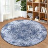 Vintage Machine Washable Area Rug Non Slip Soft Low Pile Rug Distressed Printed Rug Stain Resistant Non Shedding Ultra Thin Carpet - 2 of 4
