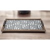 HomeRoots 32" Brown and Black Glass Metal And Wood Geometric Serving Tray With Handles - 2 of 4