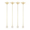 Twine Bee Stir Sticks, Gold Bumble Bee Swizzle Sticks, Stainless Steel Drink Stirrers, Gold Plated Cocktail Accessories, Highly Detailed, Set of 4 - image 4 of 4