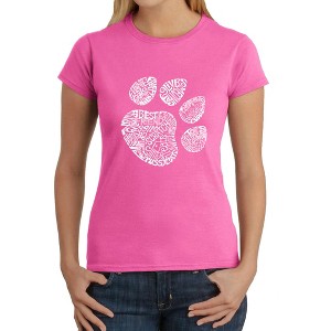 LA Pop Art Women's Word Art T-Shirt - Cat Paw - 1 of 4