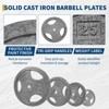 Cast Iron Weight Plates, 1 inch Standard Weights Plates with Anti-Rust Coating,  Triple Grip Handles for Home Gym Strength Training, Weightlifting - 3 of 4