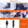 LakeForest"Heavy Duty Foldable Camping Chair, 330lbs Capacity, Reclining Backrest, Cup Holder & Carry Bag"Black&Blue - 4 of 4