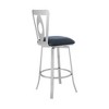 30" Lola Contemporary Bar Height Barstool in Brushed Stainless Steel Finish, Armless Design with Lumbar Support, Perfect for Kitchen - 4 of 4