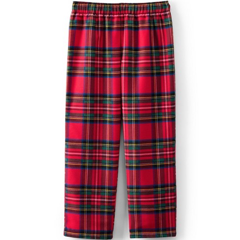 Lands' End Kids Flannel Pajama Pants - 10 - Rich Red Multi Tartan