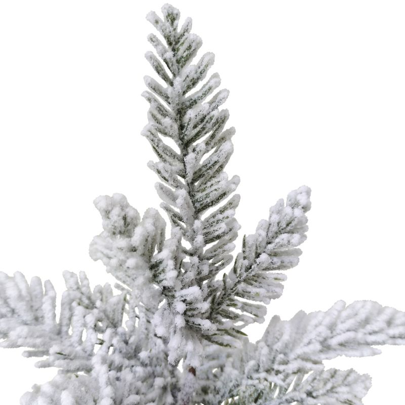 Northlight 17.5" Heavily Flocked Pine Tree in Burlap Base Christmas Decoration, 4 of 5